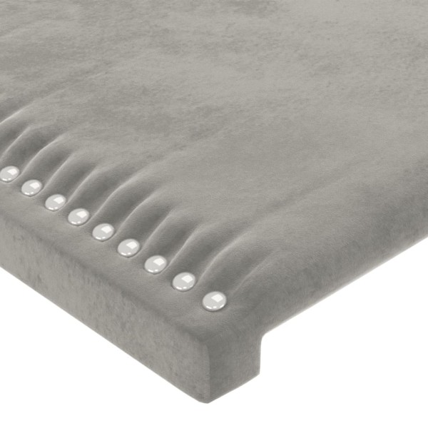 Cabecero con LED de terciopelo gris claro 183x16x118/128 cm Cabecero con LED de terciopelo gris claro 183x16x118/128 cm