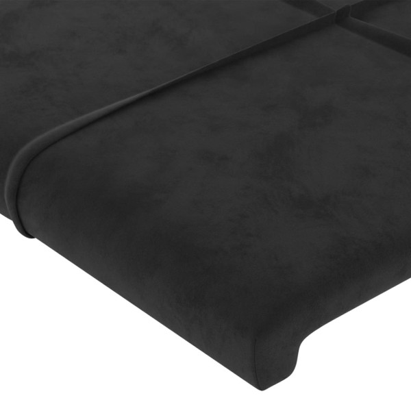 Cabecero con LED de terciopelo negro 163x16x118/128 cm Cabecero con LED de terciopelo negro 163x16x118/128 cm