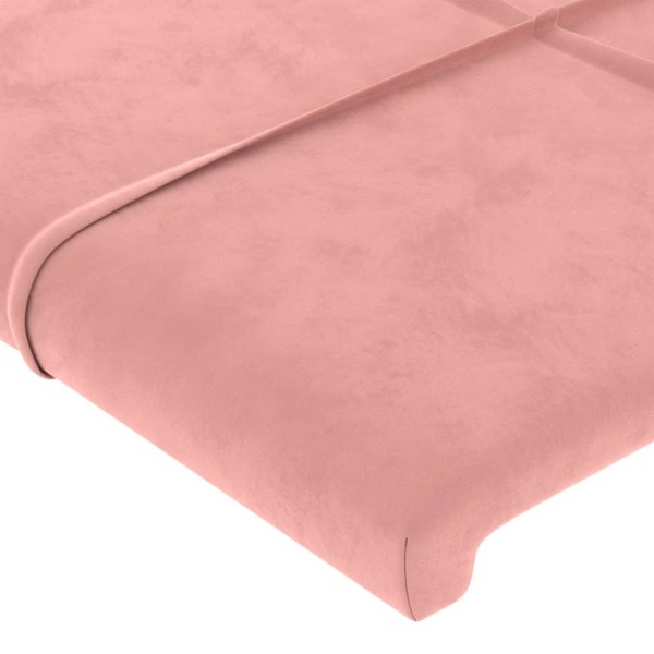 Cabecero con LED de terciopelo rosa 103x16x118/128 cm Cabecero con LED de terciopelo rosa 103x16x118/128 cm