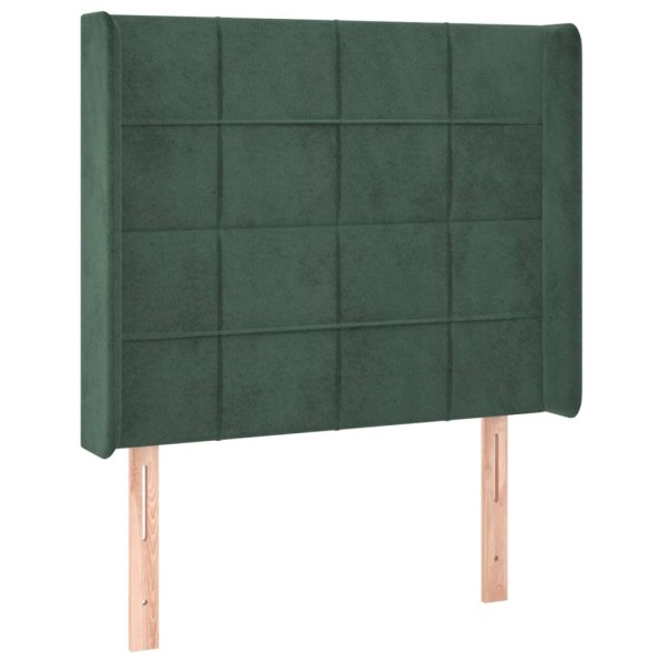 Cabecero con LED de terciopelo verde oscuro 83x16x118/128 cm Cabecero con LED de terciopelo verde oscuro 83x16x118/128 cm