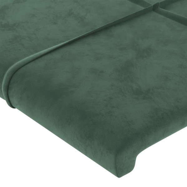 Cabecero con LED de terciopelo verde oscuro 83x16x118/128 cm Cabecero con LED de terciopelo verde oscuro 83x16x118/128 cm
