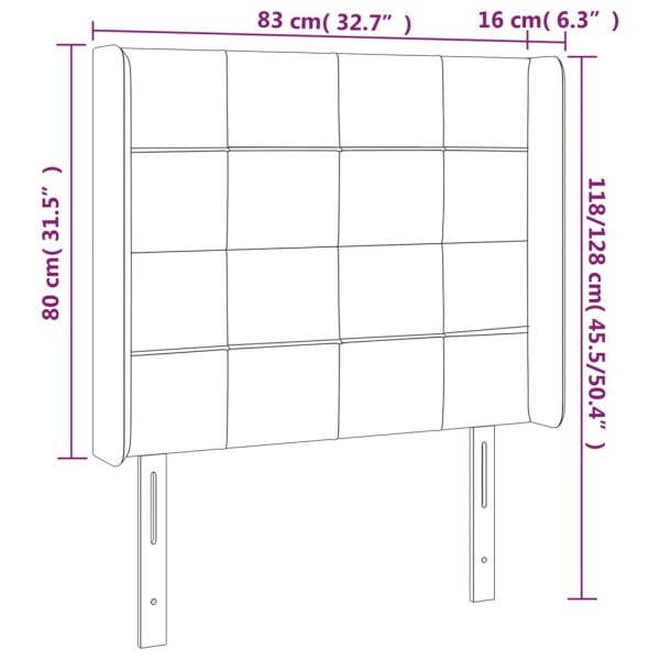 Cabecero con LED de terciopelo verde oscuro 83x16x118/128 cm Cabecero con LED de terciopelo verde oscuro 83x16x118/128 cm