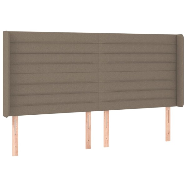 Cabecero con LED de tela gris taupe 203x16x118/128 cm Cabecero con LED de tela gris taupe 203x16x118/128 cm