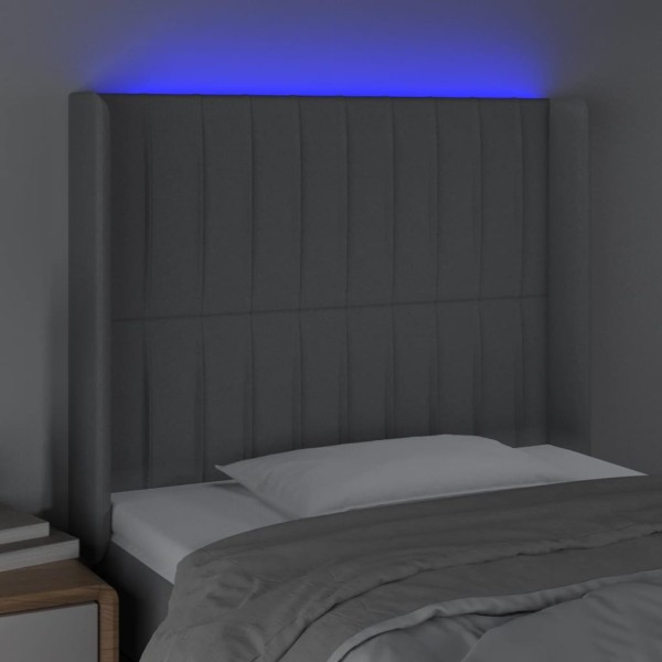 Cabecero con LED de tela gris claro 93x16x118/128 cm Cabecero con LED de tela gris claro 93x16x118/128 cm