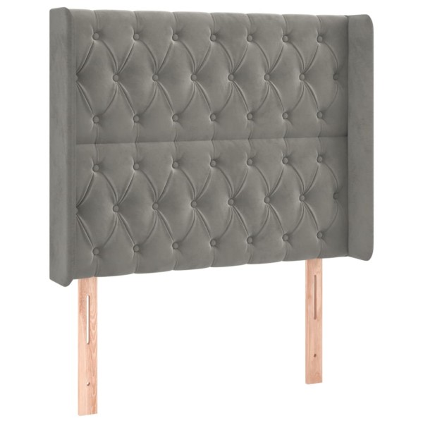 Cabecero con LED de terciopelo gris claro 93x16x118/128 cm Cabecero con LED de terciopelo gris claro 93x16x118/128 cm