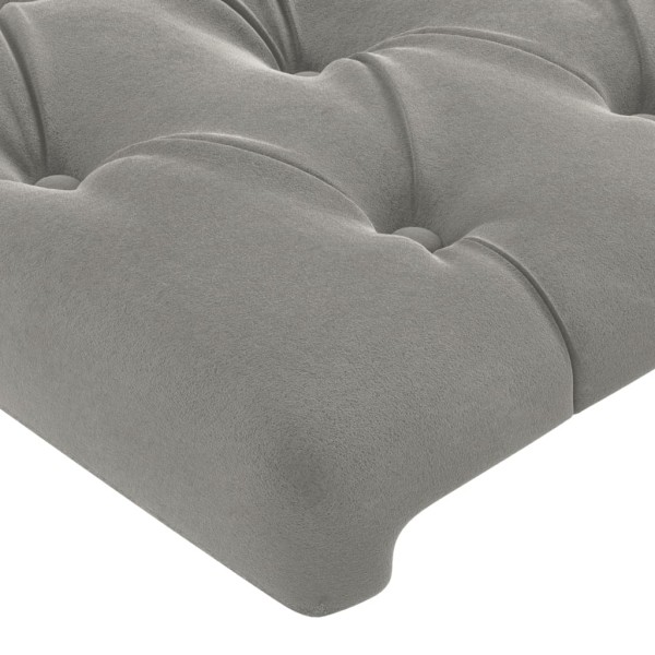Cabecero con LED de terciopelo gris claro 93x16x118/128 cm Cabecero con LED de terciopelo gris claro 93x16x118/128 cm