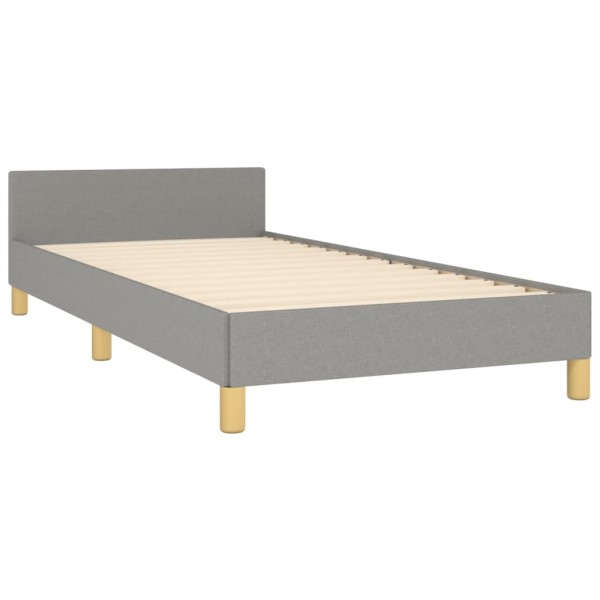 Estructura de cama con cabecero de tela gris claro 90x200 cm Estructura de cama con cabecero de tela gris claro 90x200 cm