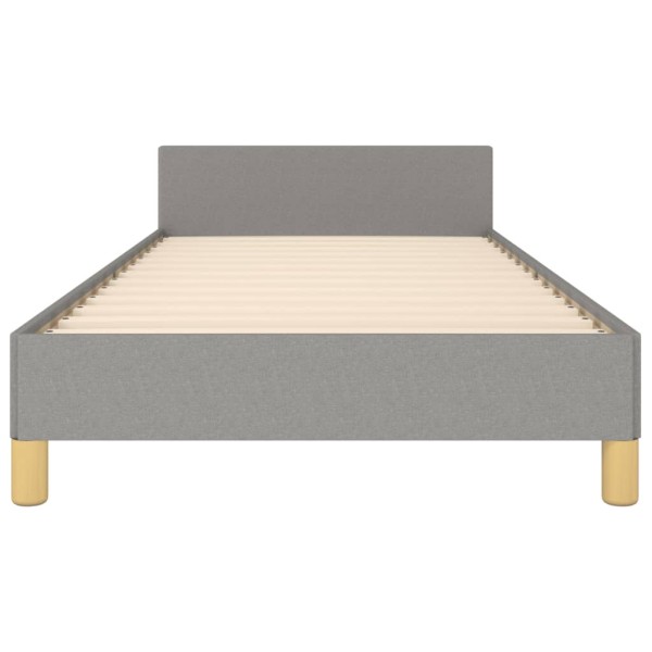Estructura de cama con cabecero de tela gris claro 90x200 cm Estructura de cama con cabecero de tela gris claro 90x200 cm