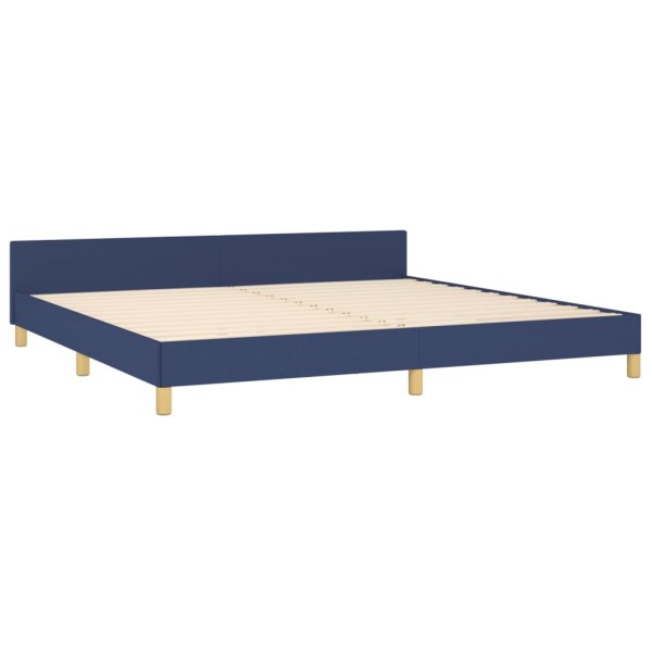 Estructura de cama con cabecero de tela azul 200x200 cm Estructura de cama con cabecero de tela azul 200x200 cm
