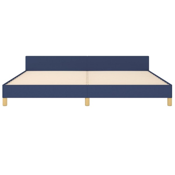 Estructura de cama con cabecero de tela azul 200x200 cm Estructura de cama con cabecero de tela azul 200x200 cm
