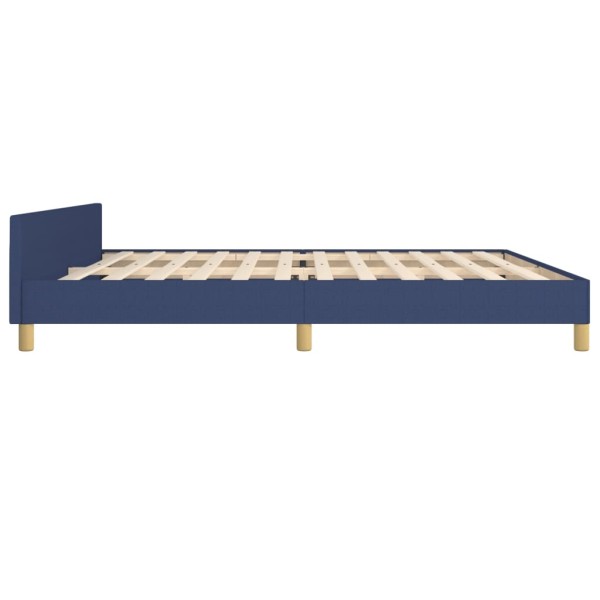 Estructura de cama con cabecero de tela azul 200x200 cm Estructura de cama con cabecero de tela azul 200x200 cm