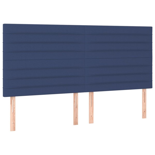 Estructura de cama con cabecero de tela azul 200x200 cm Estructura de cama con cabecero de tela azul 200x200 cm