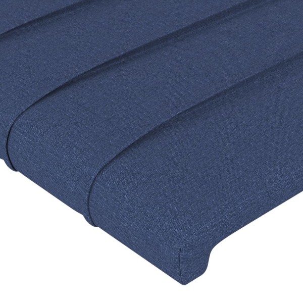 Estructura de cama con cabecero de tela azul 200x200 cm Estructura de cama con cabecero de tela azul 200x200 cm
