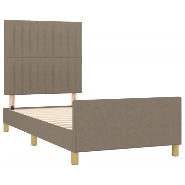 Estructura de cama con cabecero de tela gris taupe 80x200 cm Estructura de cama con cabecero de tela gris taupe 80x200 cm