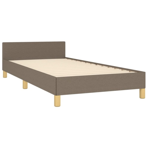 Estructura de cama con cabecero de tela gris taupe 80x200 cm Estructura de cama con cabecero de tela gris taupe 80x200 cm