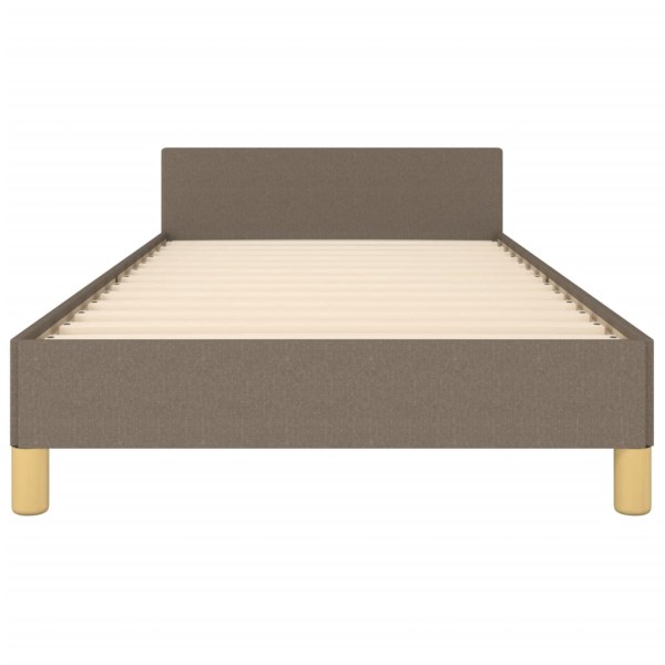 Estructura de cama con cabecero de tela gris taupe 80x200 cm Estructura de cama con cabecero de tela gris taupe 80x200 cm