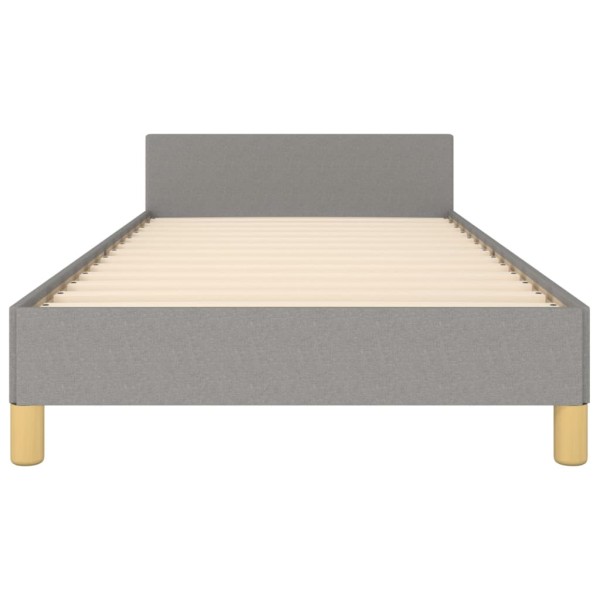 Estructura de cama con cabecero de tela gris claro 80x200 cm Estructura de cama con cabecero de tela gris claro 80x200 cm