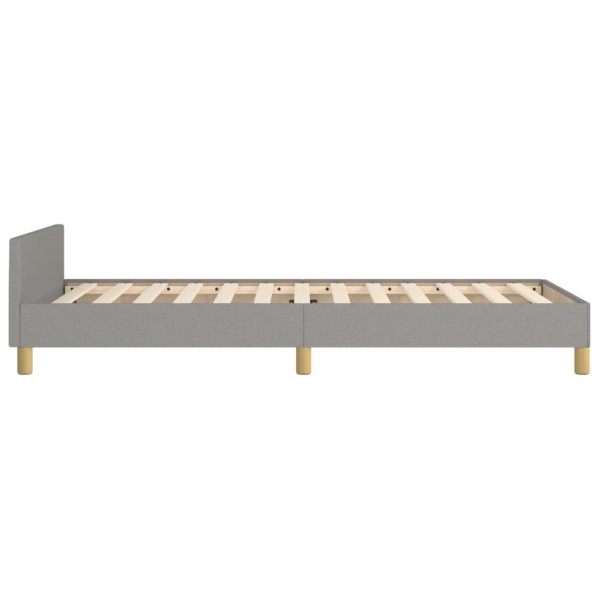 Estructura de cama con cabecero de tela gris claro 80x200 cm Estructura de cama con cabecero de tela gris claro 80x200 cm