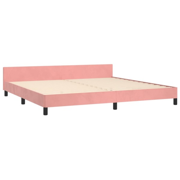 Estructura de cama con cabecero de terciopelo rosa 200x200 cm Estructura de cama con cabecero de terciopelo rosa 200x200 cm