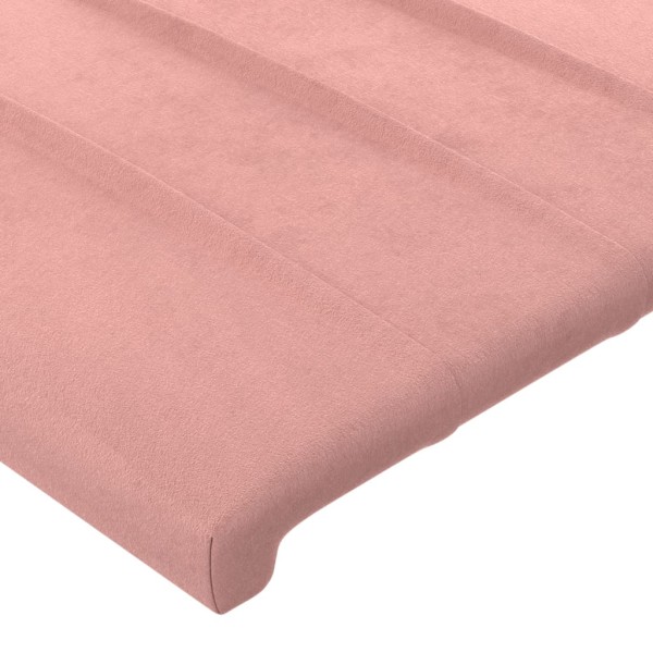 Estructura de cama con cabecero de terciopelo rosa 200x200 cm Estructura de cama con cabecero de terciopelo rosa 200x200 cm