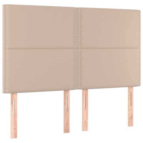 Cama box spring con colchón cuero sintético capuchino 140x200cm Cama box spring con colchón cuero sintético capuchino 140x200cm