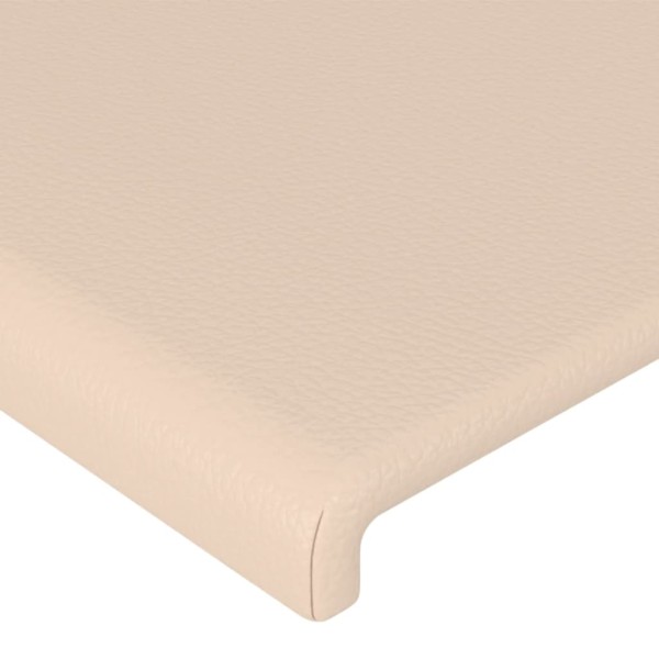 Cabecero con luces LED cuero sintético capuchino 80x5x118/128cm Cabecero con luces LED cuero sintético capuchino 80x5x118/128cm