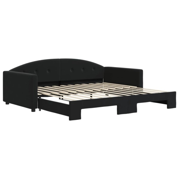 Sofá cama nido terciopelo negro 100x200 cm Sofá cama nido terciopelo negro 100x200 cm