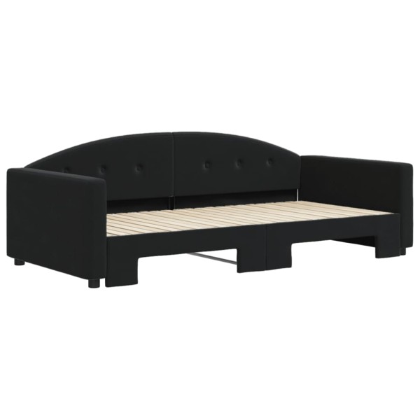 Sofá cama nido terciopelo negro 100x200 cm Sofá cama nido terciopelo negro 100x200 cm