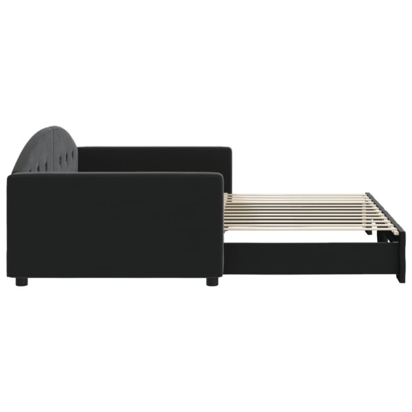 Sofá cama nido terciopelo negro 100x200 cm Sofá cama nido terciopelo negro 100x200 cm