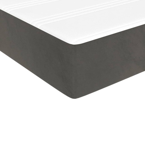 Colchón muelles ensacados terciopelo gris oscuro 100x200x20 cm Colchón muelles ensacados terciopelo gris oscuro 100x200x20 cm