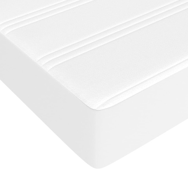 Colchón muelles ensacados cuero sintético blanco 120x200x20 cm Colchón muelles ensacados cuero sintético blanco 120x200x20 cm