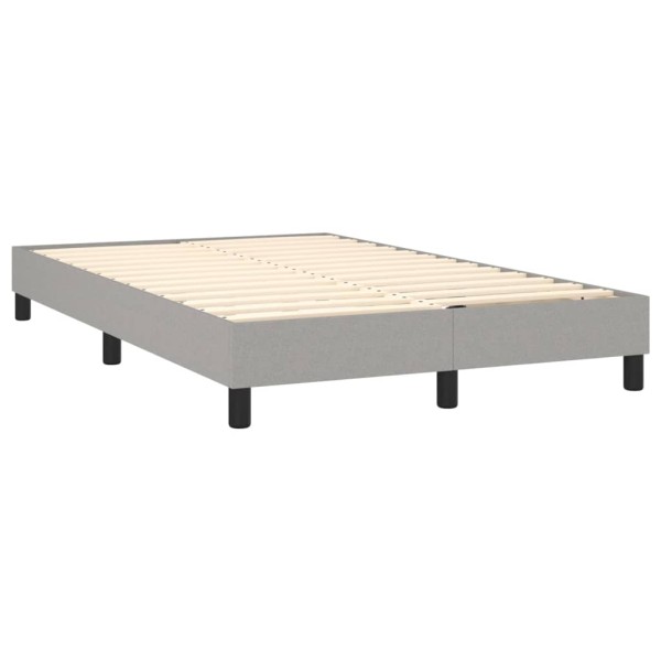 Cama box spring con colchón tela y LED gris claro 120x200 cm Cama box spring con colchón tela y LED gris claro 120x200 cm