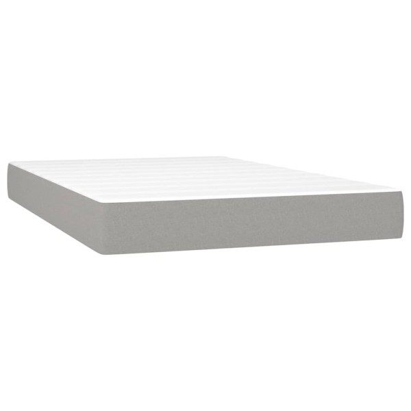 Cama box spring con colchón tela y LED gris claro 120x200 cm Cama box spring con colchón tela y LED gris claro 120x200 cm