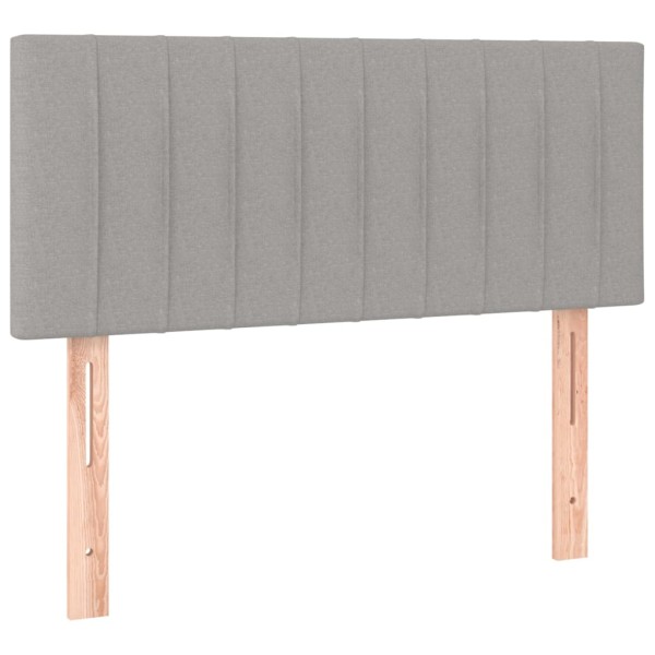 Cama box spring con colchón tela y LED gris claro 120x200 cm Cama box spring con colchón tela y LED gris claro 120x200 cm