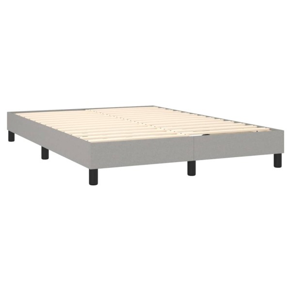 Cama box spring colchón y luces LED tela gris claro 140x200 cm Cama box spring colchón y luces LED tela gris claro 140x200 cm