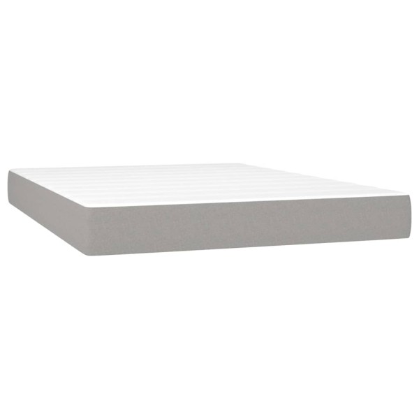 Cama box spring colchón y luces LED tela gris claro 140x200 cm Cama box spring colchón y luces LED tela gris claro 140x200 cm