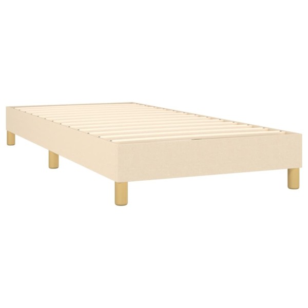 Cama box spring con colchón y LED tela crema 90x200 cm Cama box spring con colchón y LED tela crema 90x200 cm