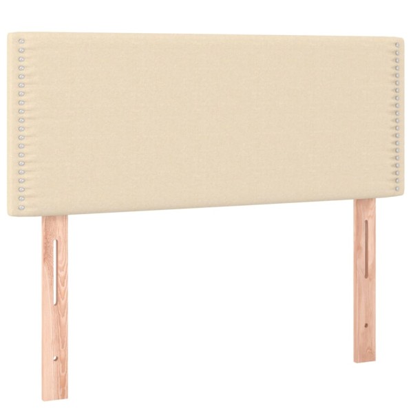 Cama box spring con colchón y LED tela crema 90x200 cm Cama box spring con colchón y LED tela crema 90x200 cm