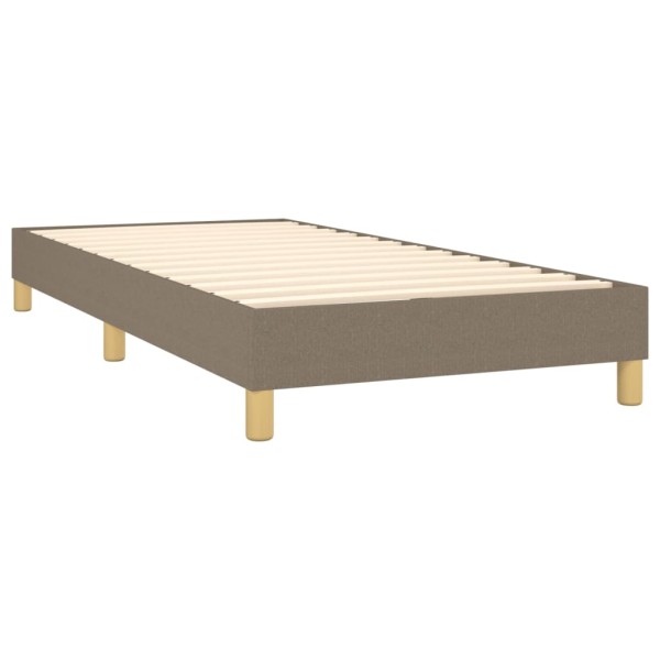 Cama box spring con colchón LED tela gris taupe 80x200 cm Cama box spring con colchón LED tela gris taupe 80x200 cm