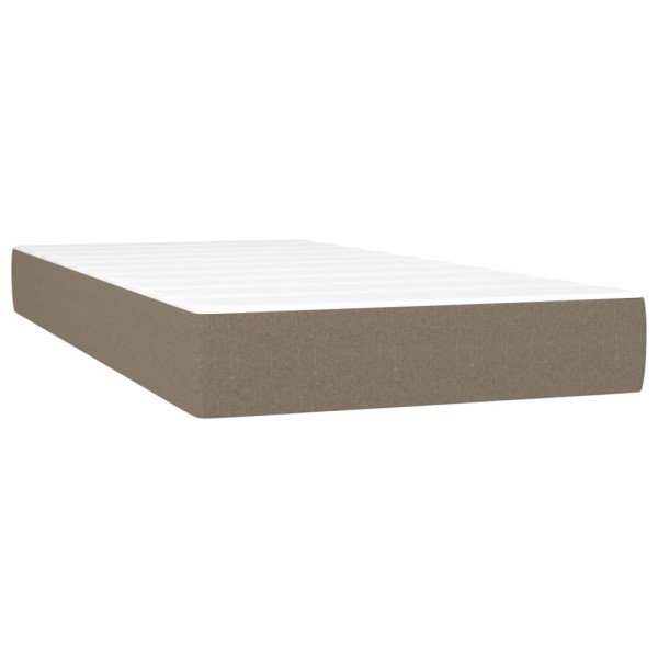 Cama box spring con colchón LED tela gris taupe 80x200 cm Cama box spring con colchón LED tela gris taupe 80x200 cm
