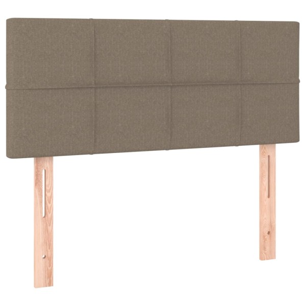 Cama box spring con colchón LED tela gris taupe 80x200 cm Cama box spring con colchón LED tela gris taupe 80x200 cm