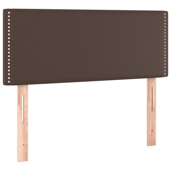 Cama box spring colchón y LED cuero sintético marrón 100x200 cm Cama box spring colchón y LED cuero sintético marrón 100x200 cm