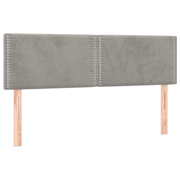 Cama box spring colchón y LED terciopelo gris claro 140x200 cm Cama box spring colchón y LED terciopelo gris claro 140x200 cm