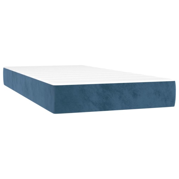 Cama box spring colchón y LED terciopelo azul oscuro 80x200 cm Cama box spring colchón y LED terciopelo azul oscuro 80x200 cm