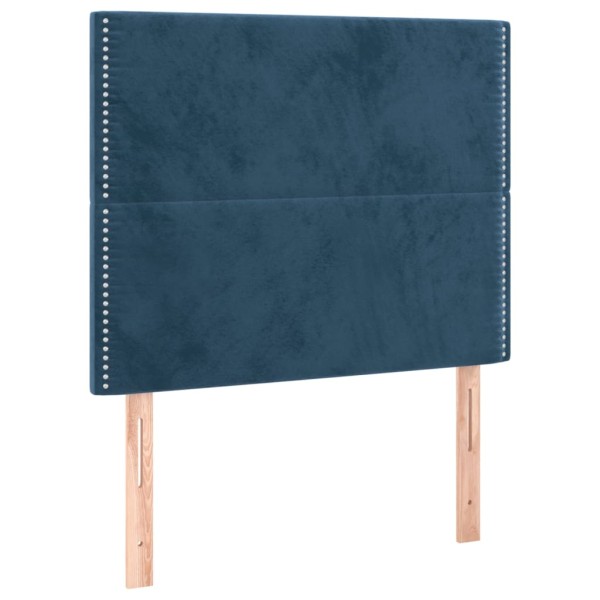 Cama box spring colchón y LED terciopelo azul oscuro 80x200 cm Cama box spring colchón y LED terciopelo azul oscuro 80x200 cm