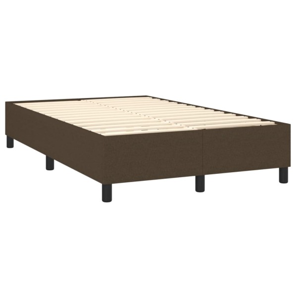 Cama box spring con colchón tela marrón oscuro 120x200 cm Cama box spring con colchón tela marrón oscuro 120x200 cm
