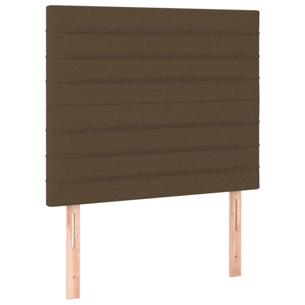 Cama box spring con colchón tela marrón oscuro 120x200 cm Cama box spring con colchón tela marrón oscuro 120x200 cm