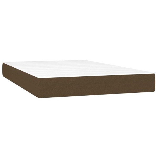 Cama box spring con colchón tela marrón oscuro 120x200 cm Cama box spring con colchón tela marrón oscuro 120x200 cm