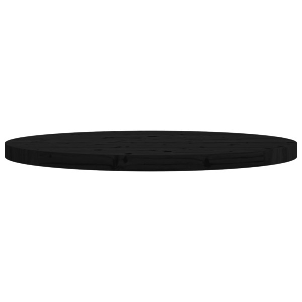 Tablero de mesa redondo madera maciza de pino negro Ø70x3 cm Tablero de mesa redondo madera maciza de pino negro Ø70x3 cm