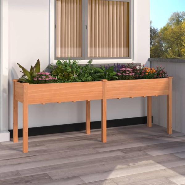 Jardinera con forro madera maciza de abeto marrón 203x53x76 cm Jardinera con forro madera maciza de abeto marrón 203x53x76 cm